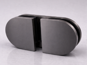 Fixed Bracket - Round 180 Degree Glass to Glass - Gun Black Dumb Oil